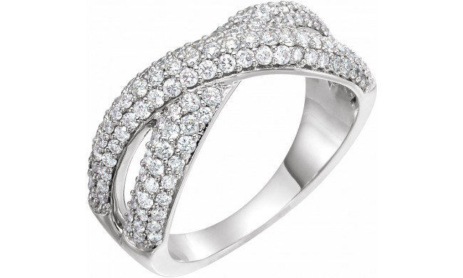 14K White 1 CTW Diamond Criss-Cross Ring - 65245860000P