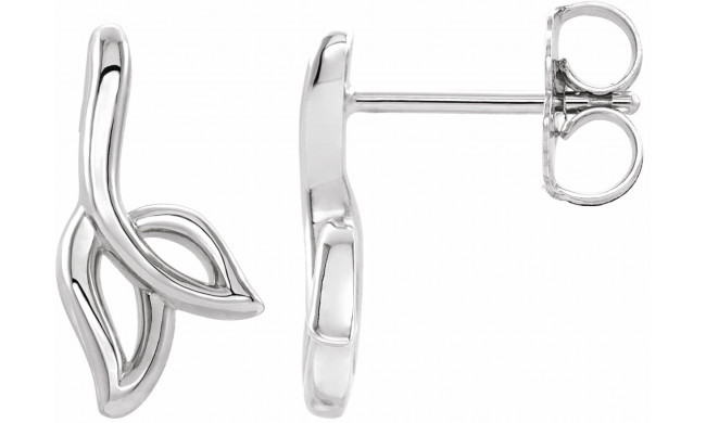 14K White Freeform Leaf Earrings - 86996600P