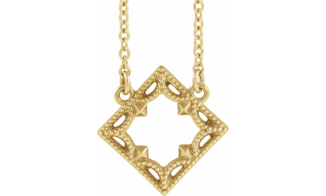 14K Yellow Vintage-Inspired Geometric 18 Necklace - 86922606P