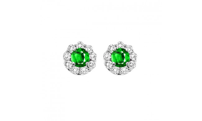 Gems One 14Kt White Gold Diamond (3/4Ctw) & Emerald (1/2 Ctw) Earring - FE4066-4WCE