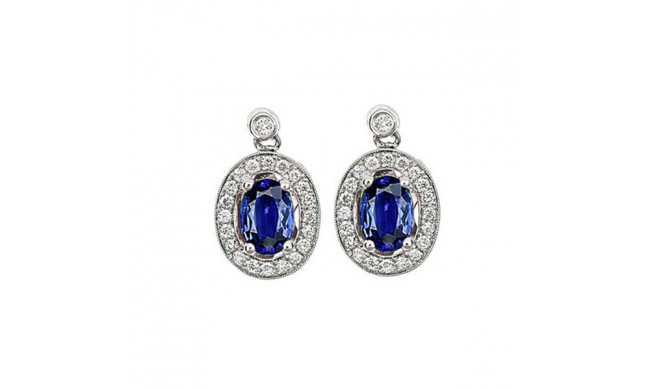 Gems One 14Kt White Gold Diamond (1/4Ctw) & Sapphire (1 1/8 Ctw) Earring - RPT710E-4WCS