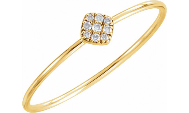 14K Yellow 1/8 CTW Diamond Petite Square Ring - 65192360001P