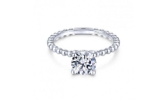 Gabriel & Co. 14k White Gold Contemporary Solitaire Engagement Ring - ER13912R4W44JJ