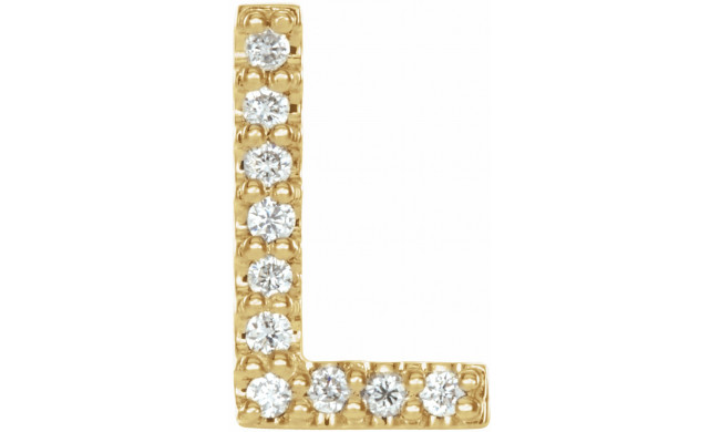 14K Yellow .04 CTW Diamond Single Initial L Earring - 867976056P