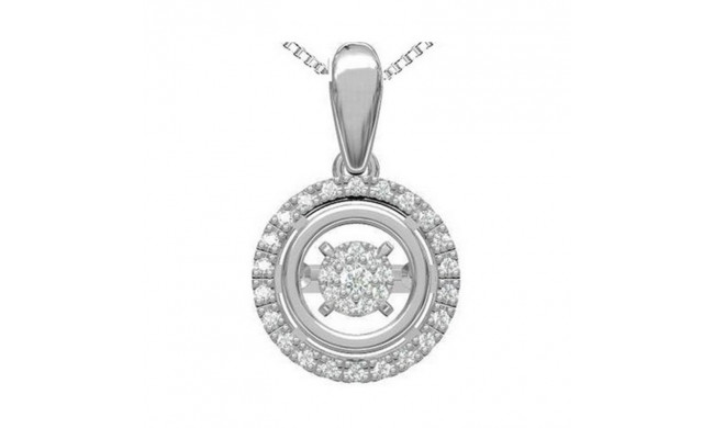Gems One Silver (SLV 995) Diamond Rhythm Of Love Neckwear Pendant   - 1/10 ctw - ROL1123-SSW