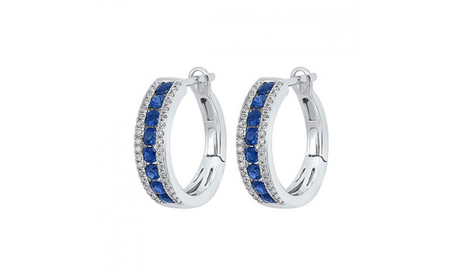 Gems One 14Kt White Gold Diamond (1/6Ctw) & Sapphire (7/8 Ctw) Earring - ER10319-4WBS