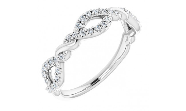 14K White 1/5 CTW Diamond Twisted Anniversary Band - 123997600P