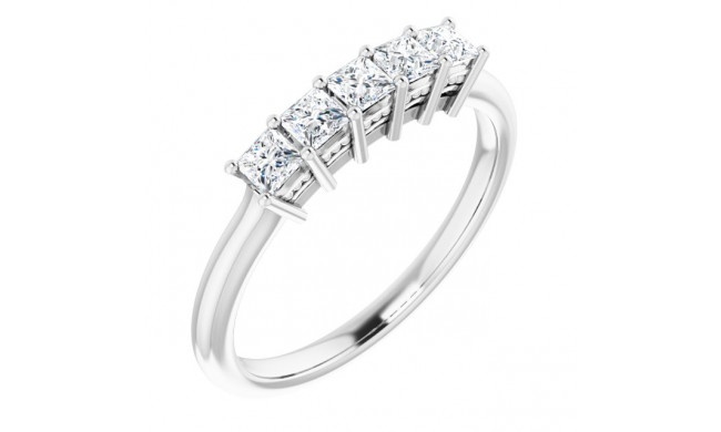 14K White 2.5x2.5 mm Square 1/2 CTW Diamond Anniversary Band - 123844732P