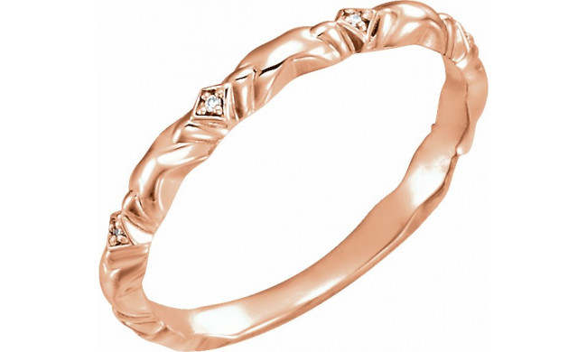 14K Rose .02 CTW Diamond Anniversary Band - 123187602P