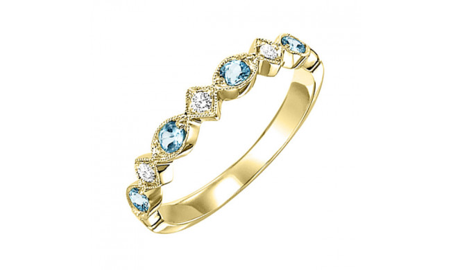 Gems One 10Kt Yellow Gold Diamond (1/20Ctw) & Aquamarine (1/6 Ctw) Ring - FR1264-1YD