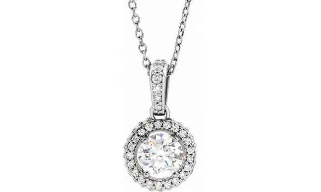 14K White 3/8 CTW Diamond 18 Necklace - 68601100P