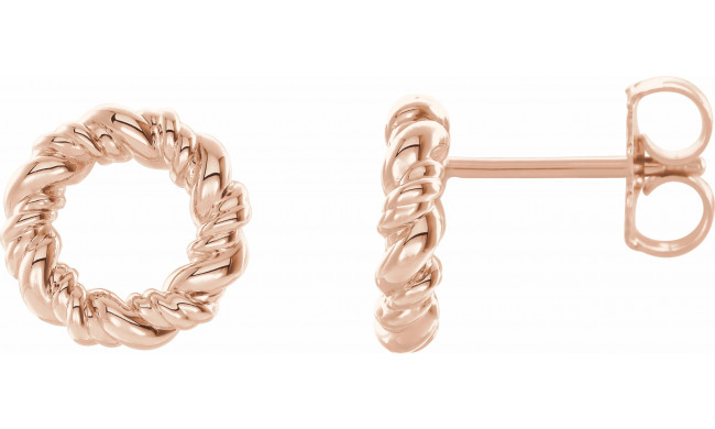 14K Rose 9.4 mm Circle Rope Earrings - 86821602P