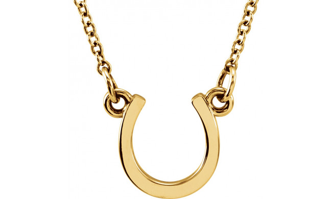 14K Yellow Tiny Poshu00ae Horseshoe 16-18 Necklace - 857891001P