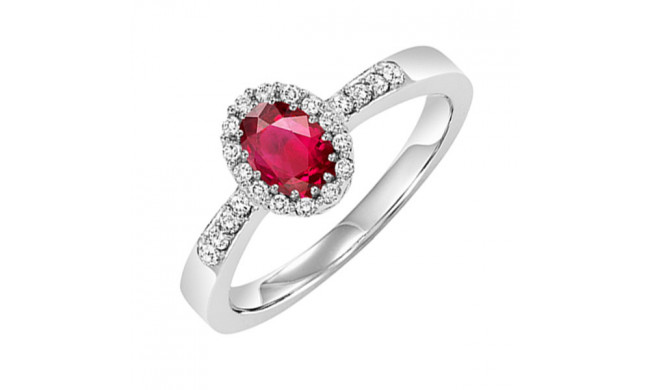 Gems One 14Kt White Gold Diamond (1/8Ctw) & Ruby (5/8 Ctw) Ring - HDR1419-4WCR