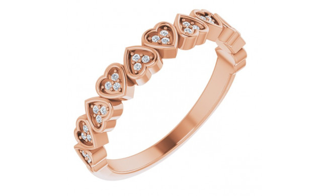 14K Rose .07 CTW Diamond Heart Anniversary Band - 123856602P