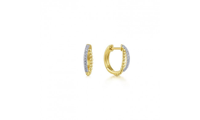 Gabriel & Co. 14k Yellow Gold Bujukan Diamond Huggie Earrings - EG13583Y45JJ
