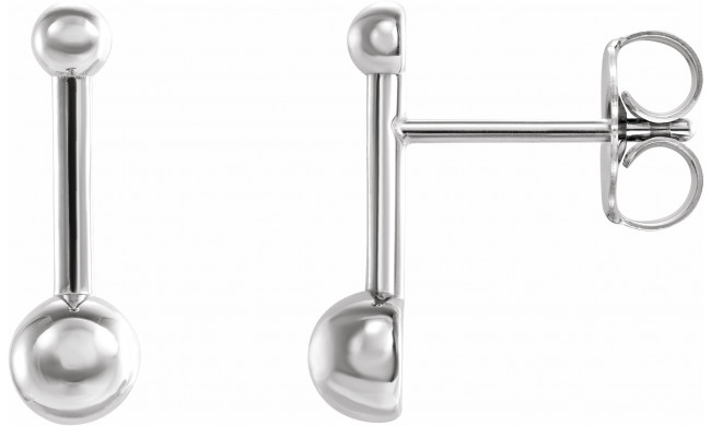 Platinum Bar & Ball Earrings - 87070603P