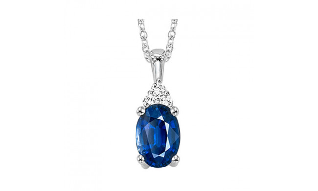 Gems One 10Kt White Gold Diamond (1/50Ctw) & Sapphire (1/2 Ctw) Pendant - FP4027-1WDS