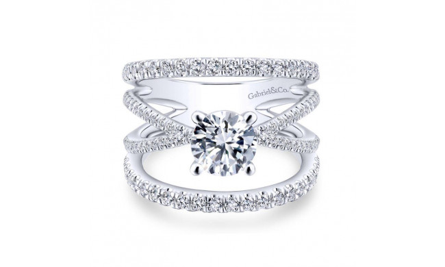 Gabriel & Co. 14k White Gold Nova Free Form Engagement Ring - ER12819R4W44JJ