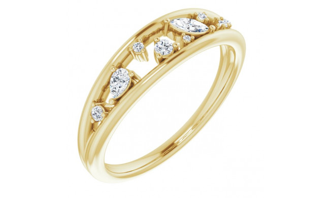 14K Yellow 1/6 CTW Diamond Negative Space Ring - 124185601P