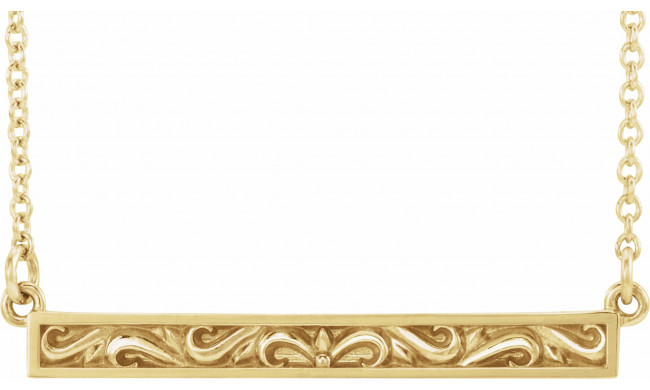 14K Yellow Sculptural-Inspired Bar 16-18 Necklace - 86703601P