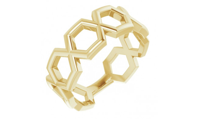 14K Yellow Geometric Ring - 51665102P