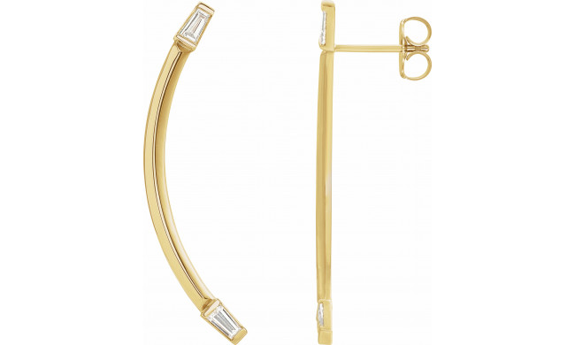 14K Yellow 1/4 CTW Diamond Curved Bar Earrings - 87024601P