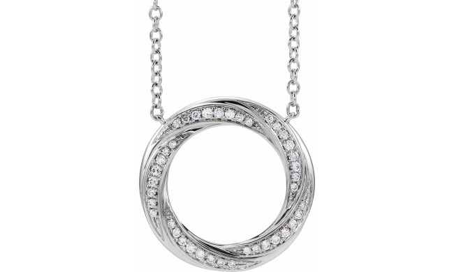 14K White 1/5 CTW Diamond Circle 16-18 Necklace - 653535600P