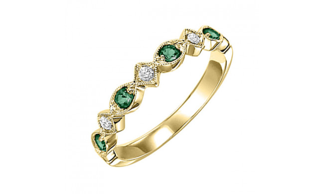 Gems One 10Kt Yellow Gold Diamond (1/20Ctw) & Emerald (1/6 Ctw) Ring - FR1028-1YD
