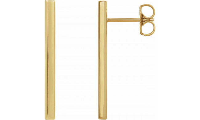 14K Yellow 24x2 mm Bar Earrings - 86972107P