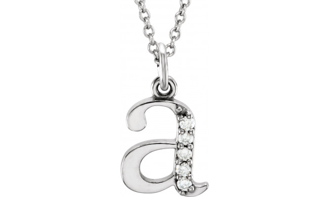 14K White .025 CTW Diamond Lowercase Initial a 16 Necklace - 8580360000P