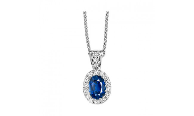 Gems One 14Kt White Gold Diamond (1/10Ctw) & Sapphire (1/2 Ctw) Pendant - HDP438-4WCS