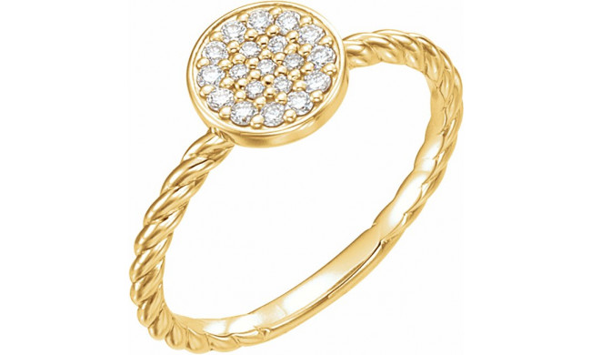 14K Yellow 1/6 CTW Diamond Cluster Rope Ring - 122882601P