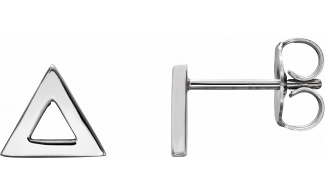 14K White Triangle Earrings - 862566006P