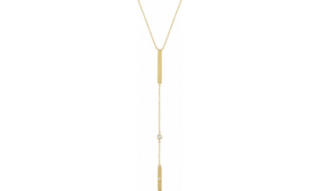 14K Yellow .06 CTW Diamond Bar 16-18 Necklace - 65230260001P