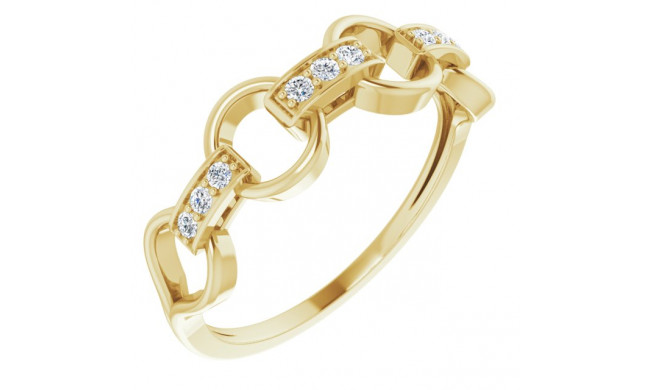 14K Yellow 1/10 CTW Diamond Link Ring - 65224360000P