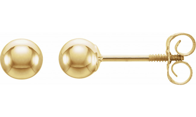 14K Yellow 4 mm Ball Stud Earrings - 1912412434000P