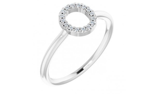 14K White .06 CTW Diamond Initial O Ring - 1238346070P