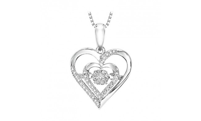 Gems One Silver (SLV 995) Diamond Rhythm Of Love Neckwear Pendant  - 1/10 ctw - ROL1029-SSWD