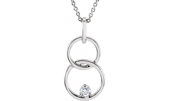 14K White .04 CTW Diamond Circle 18 Necklace - 68644100P