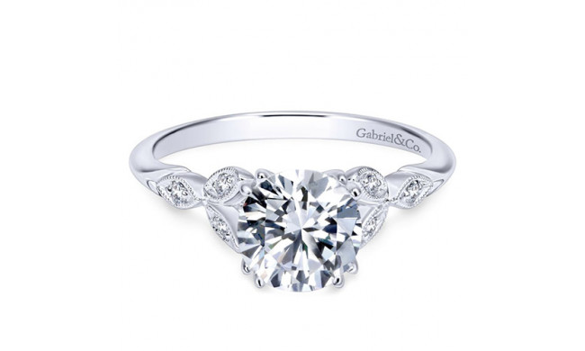 Gabriel & Co. 14k White Gold Victorian Straight Engagement Ring - ER11721R4W44JJ