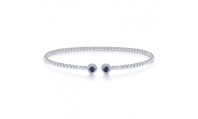 Gabriel & Co. 14k White Gold Bujukan Gemstone & Diamond Bangle Bracelet - BG4122-65W45SA