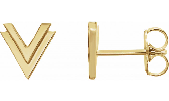 14K Yellow 8 mm Double V Earrings - 862586007P