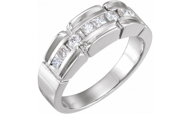 14K White 3/4 CTW Diamond Accented Men's Ring - 64225100463P