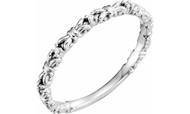 14K White .04 CTW Diamond Stackable Ring - 123210600P