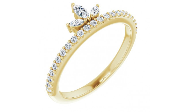 14K Yellow 1/3 CTW Diamond Stackable Crown Ring - 123821601P