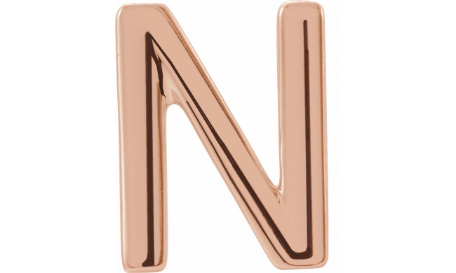 14K Rose Single Initial N Earring - 86800181P
