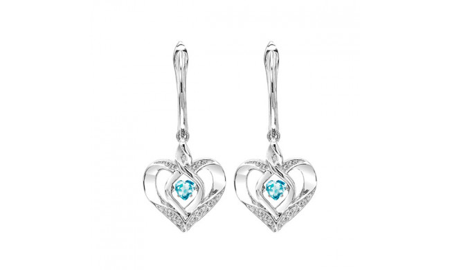 Gems One Silver Diamond (1/50 Ctw) & Createdblue Topaz Earring - ROL2165B