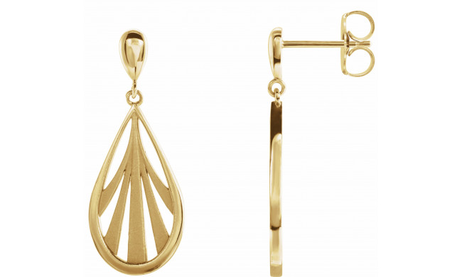 14K Yellow Geometric Dangle Earrings - 87074601P