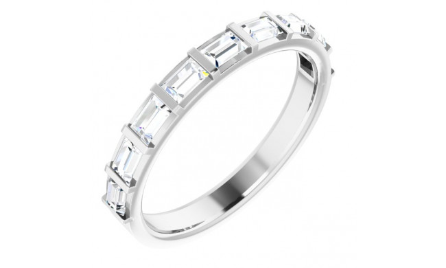 14K White 5/8 CTW Diamond Straight Baguette Anniversary Band - 123178608P